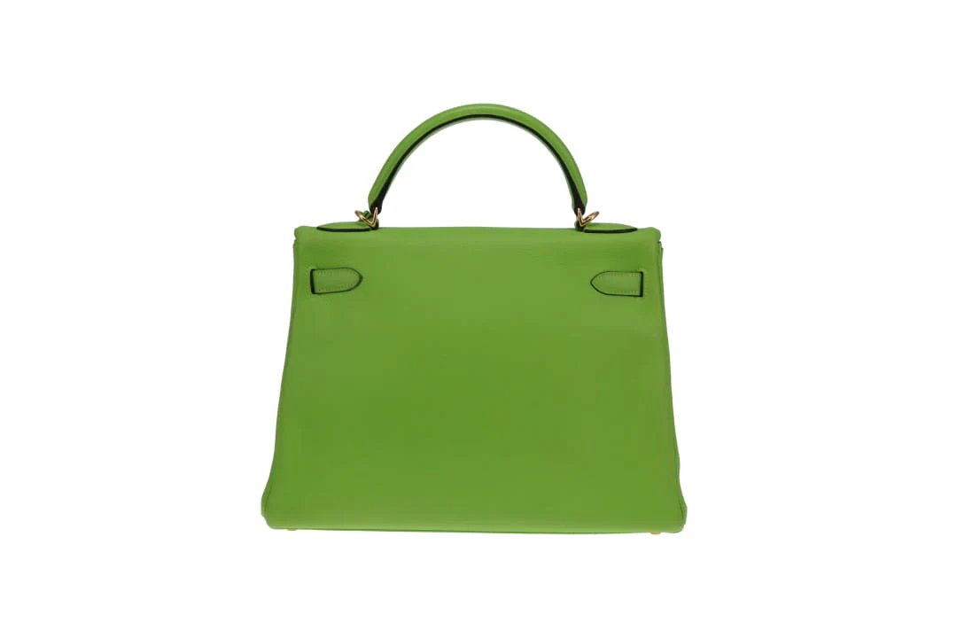 Hermes Kelly 32 Apple Green Togo 2002 Gold Hardware - Image 9