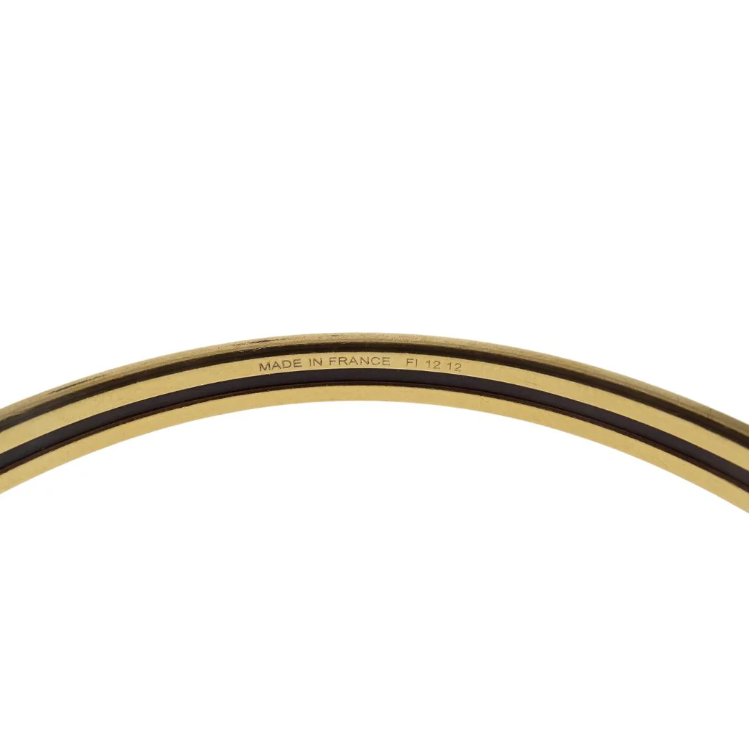 Hermes Printed Enamel Bangle 65 Black & Gold - Image 4