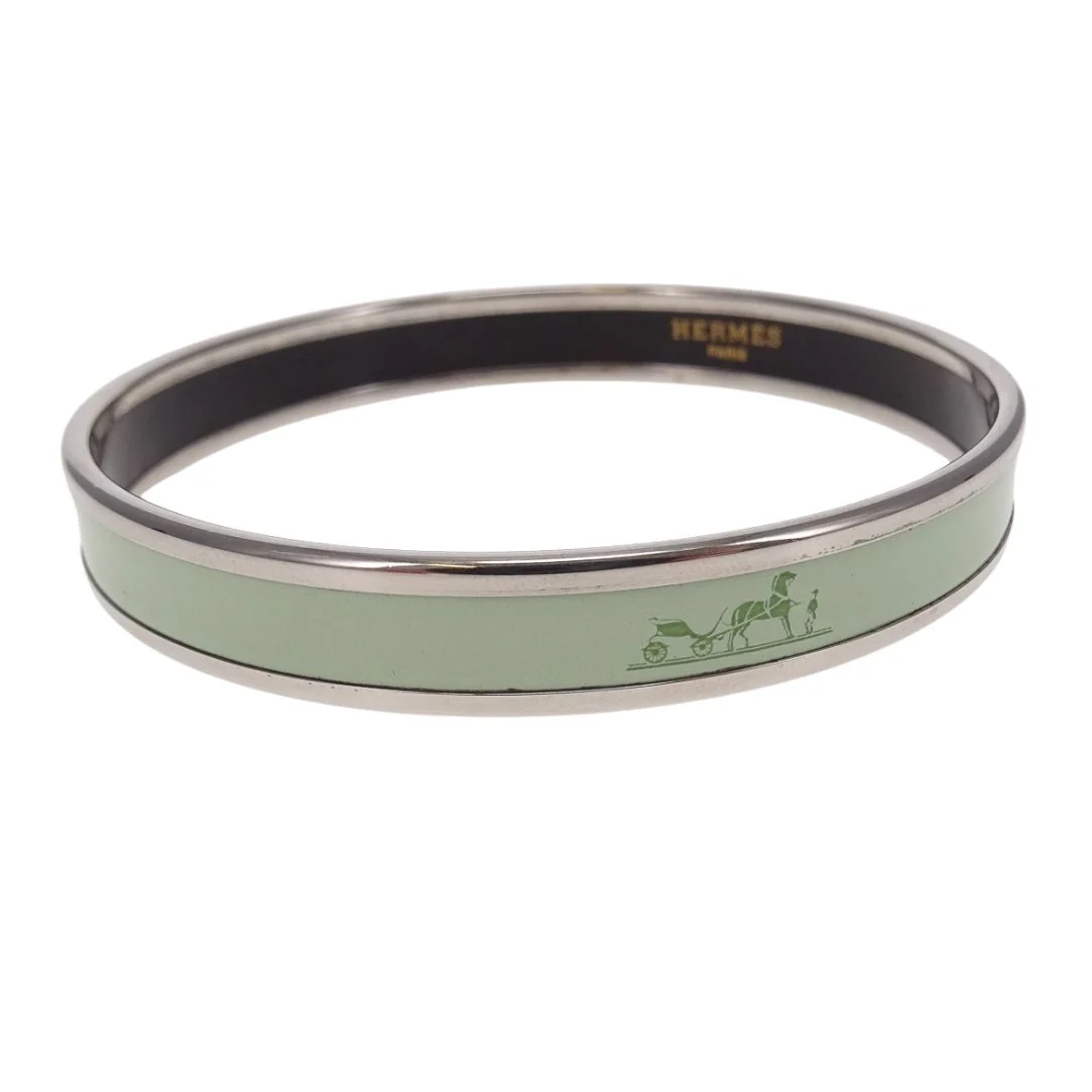 Hermes Printed Enamel Bangle Narrow Turqouise Small - Image 5