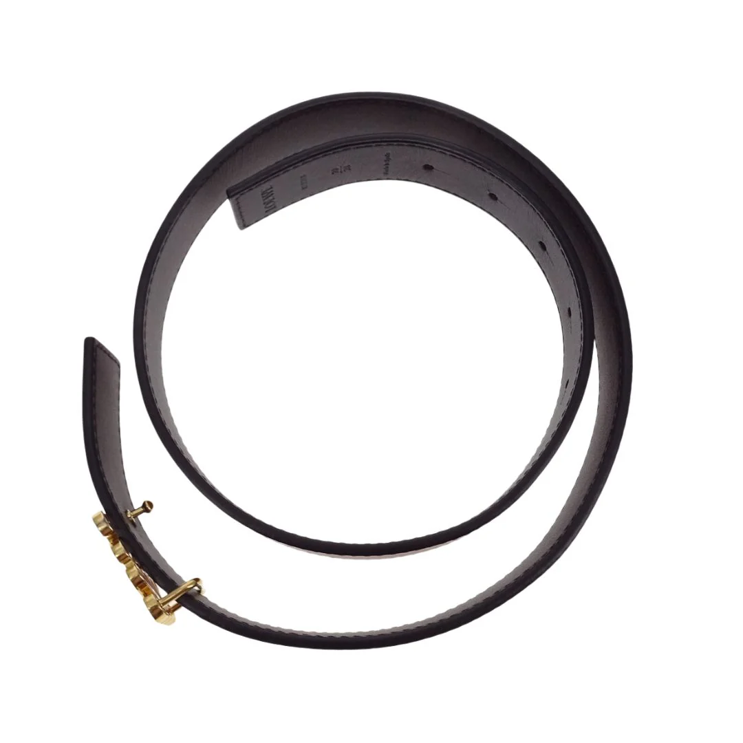 Loewe Belt Anagram Brown/Black Leather GHW 70cm - Image 5