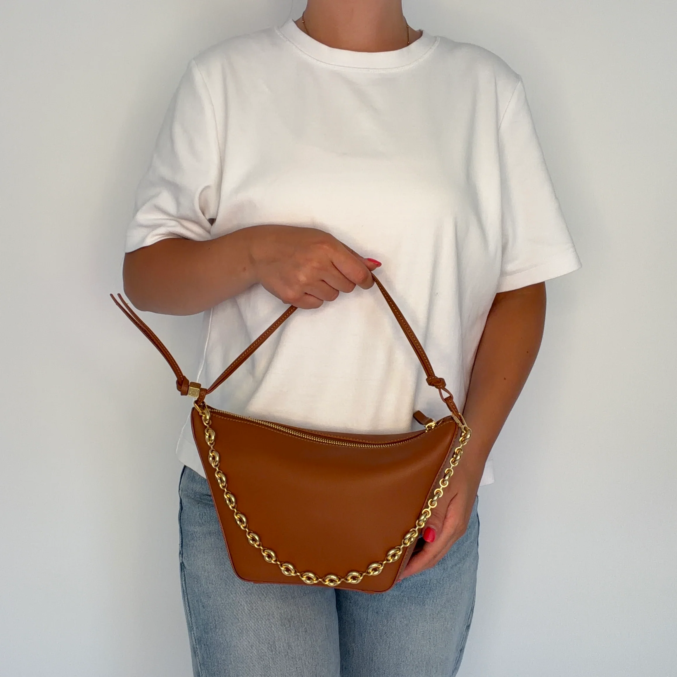 Loewe Hammock Hobo Mini  Tan Leather with Donut Chain - Image 2