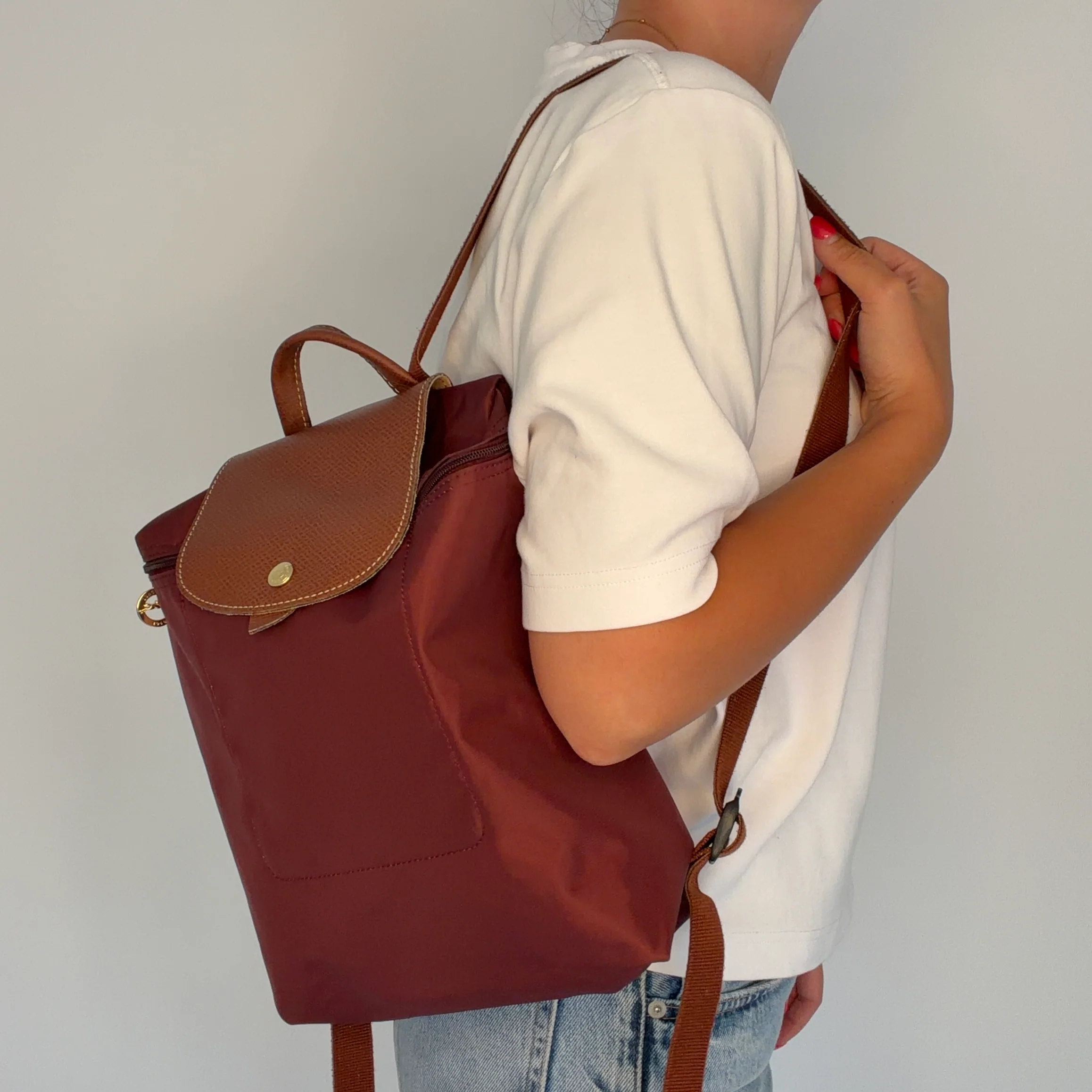 Longchamp Le Pliage Classic Backpack Burgundy - Image 2