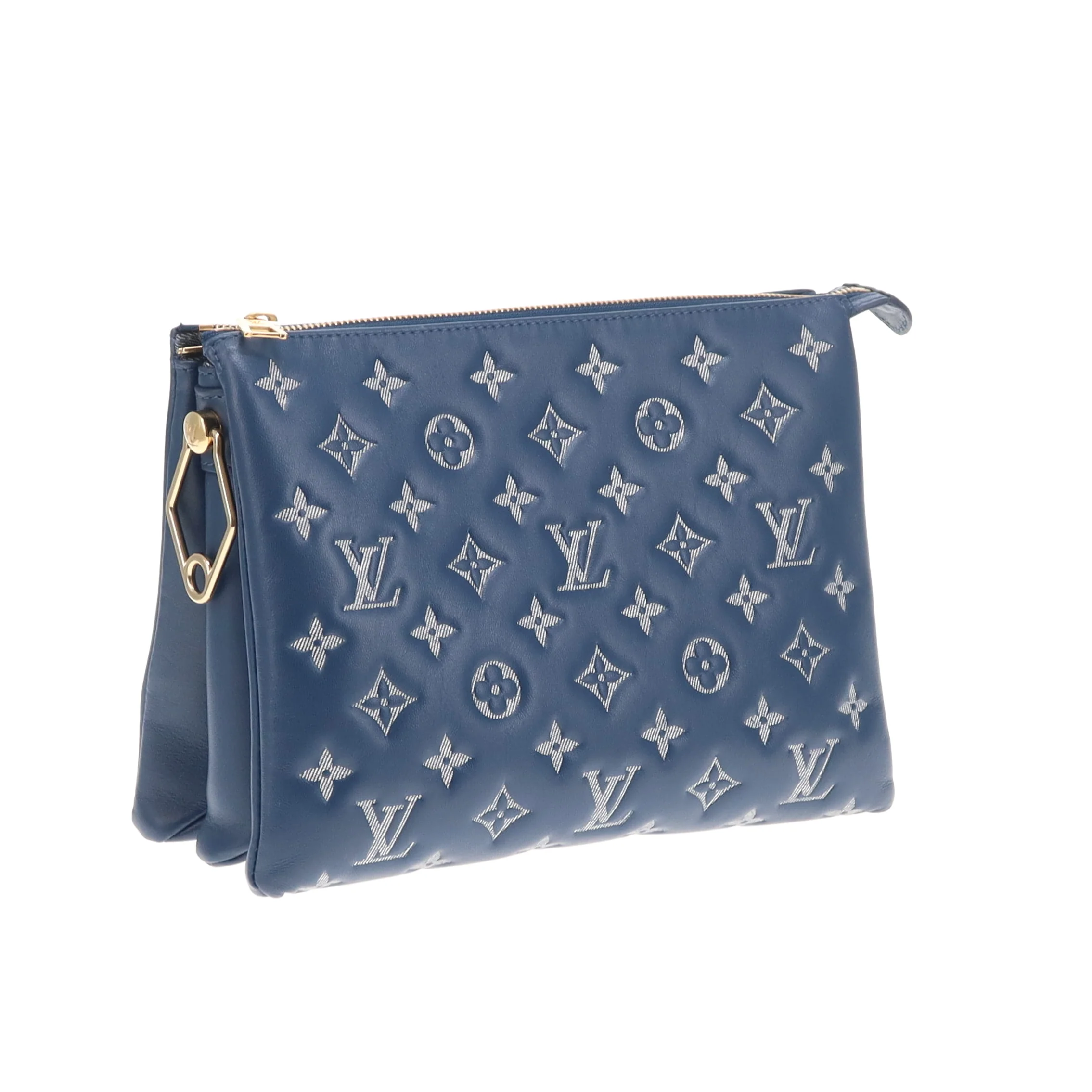 Louis Vuitton Coussin PM Denim Blue Leather with Denim Strap (NFID) - Image 4