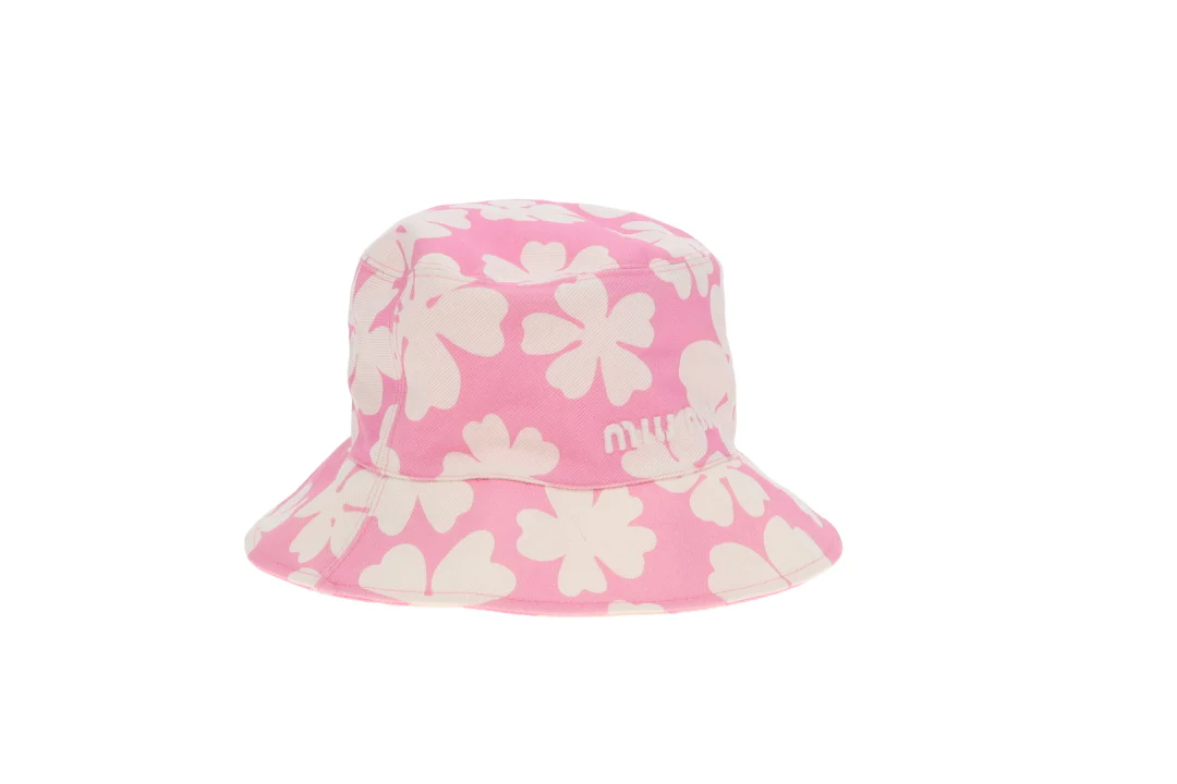 Miu Miu Bucket Hat Pink Floral (M) - Image 2