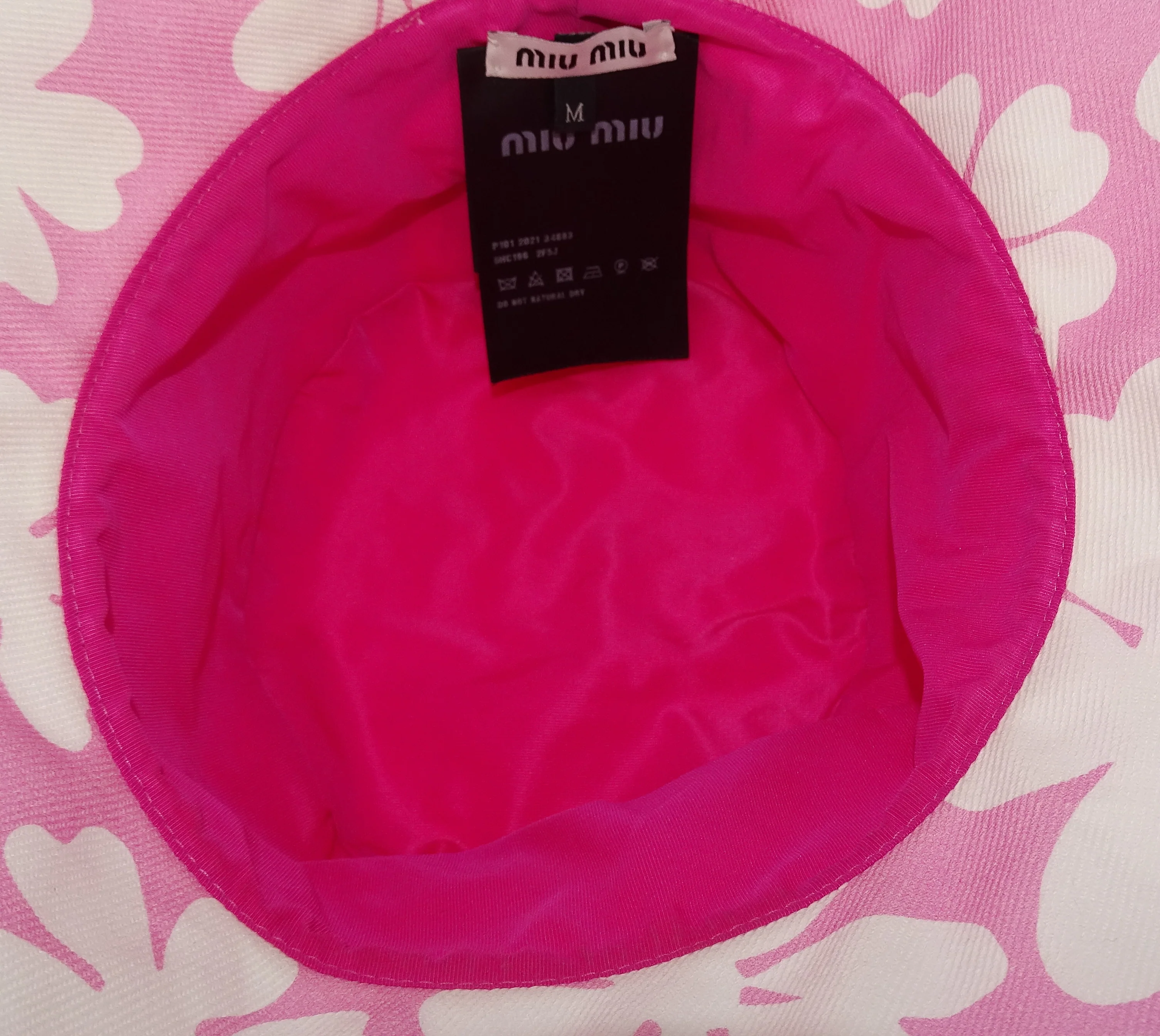 Miu Miu Bucket Hat Pink Floral (M) - Image 6