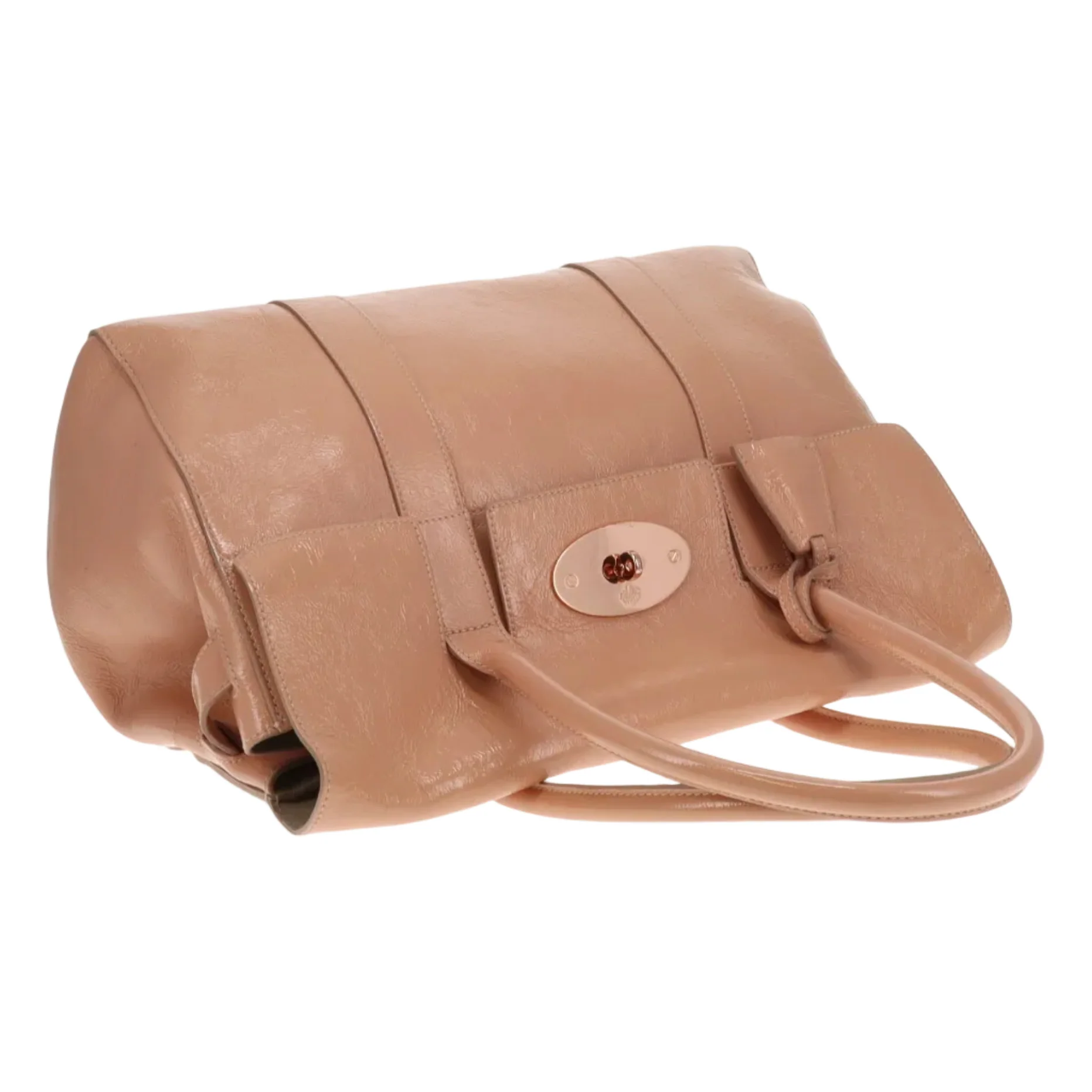 Mulberry Bayswater Wrinkled Patent Plaster With Rose Gold Hardware - Image 8