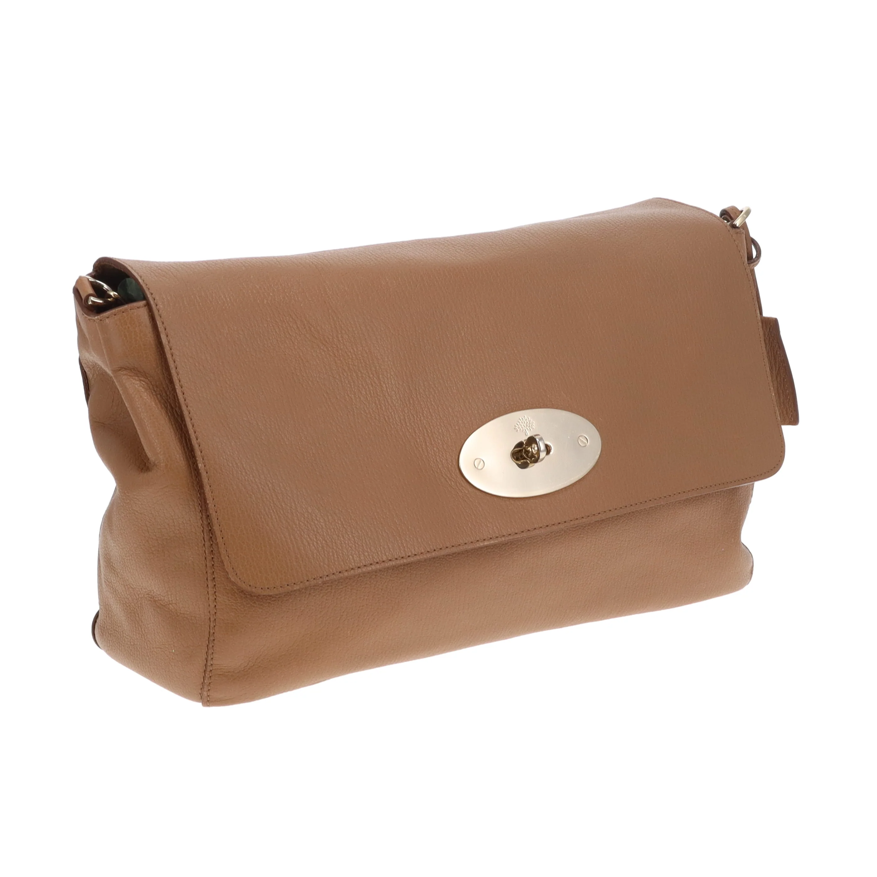 Mulberry Lily Large Deer Brown Grainy Print Leather GHW - Image 4