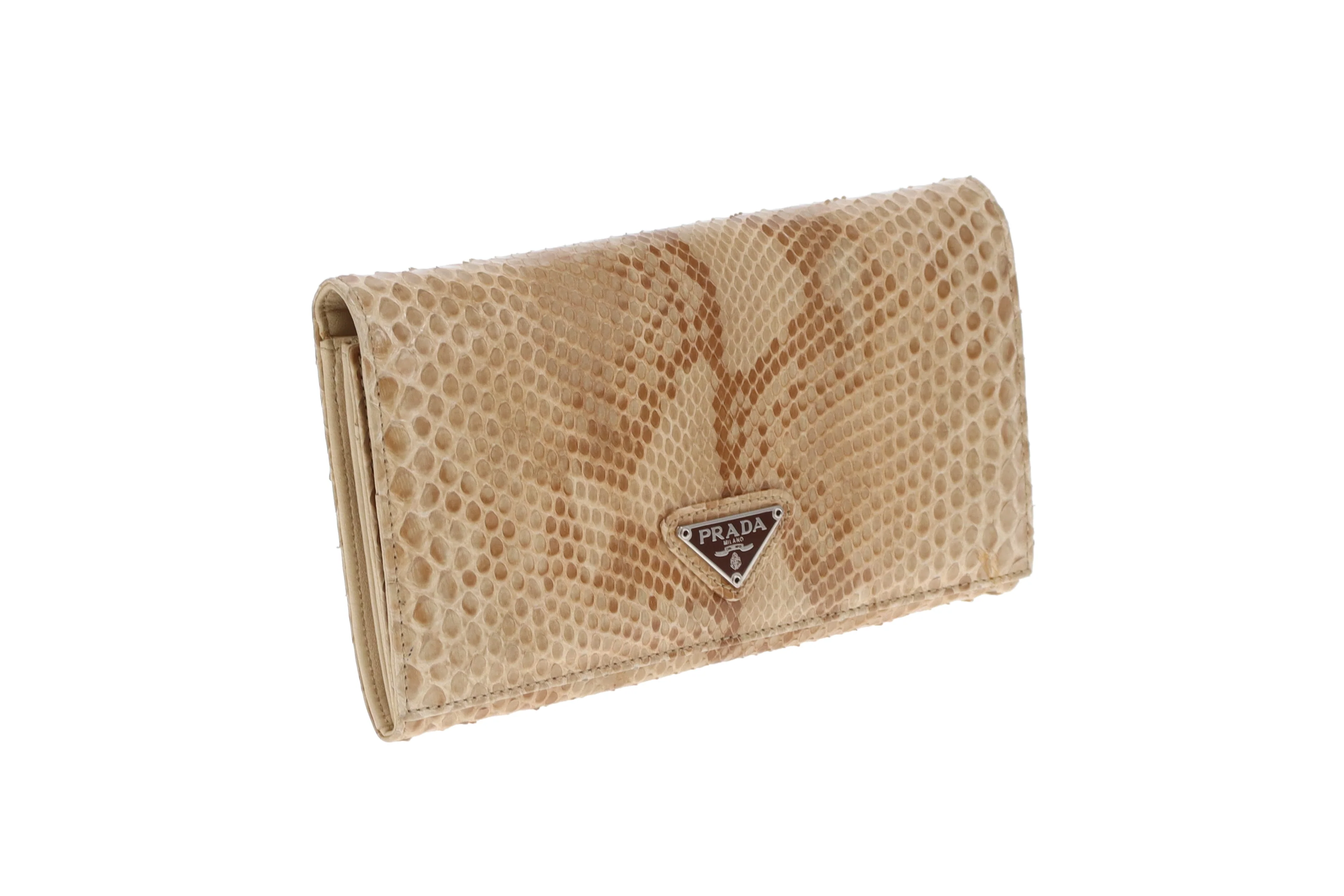 Prada Python Beige Long Flap Wallet Vintage - Image 3