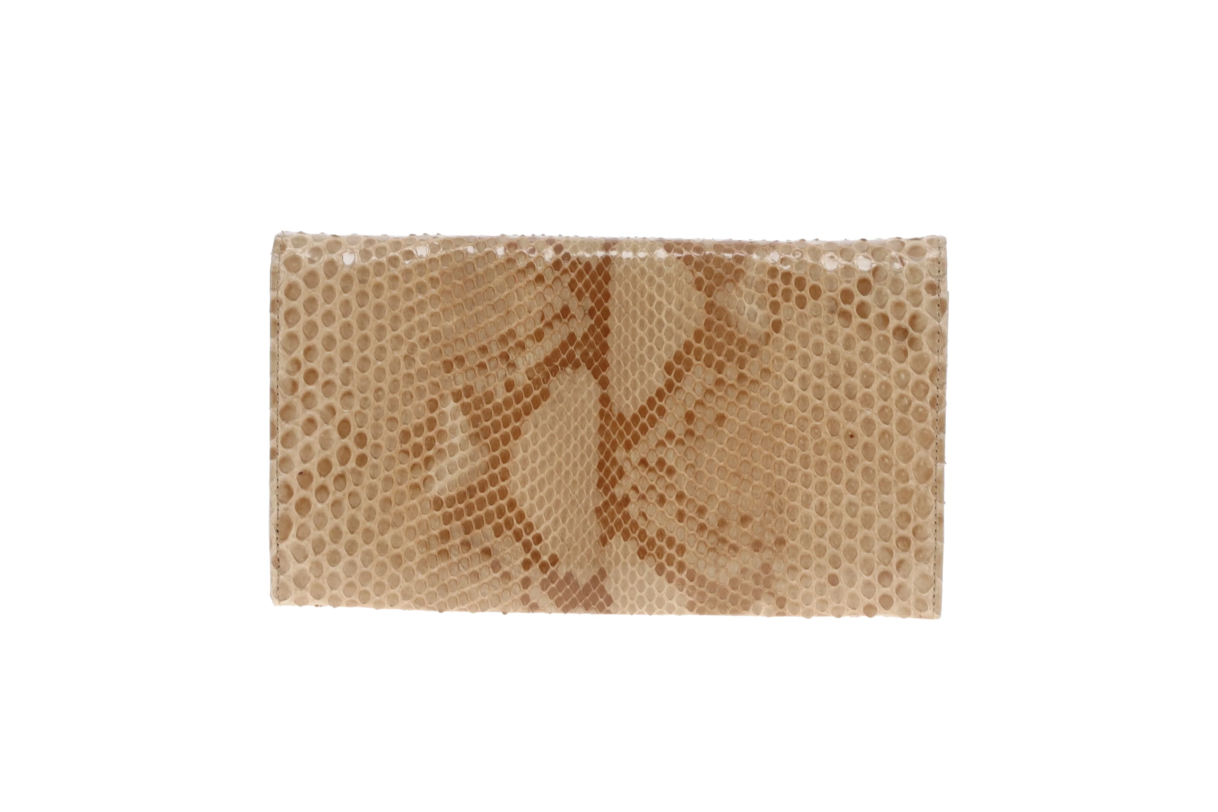 Prada Python Beige Long Flap Wallet Vintage - Image 4