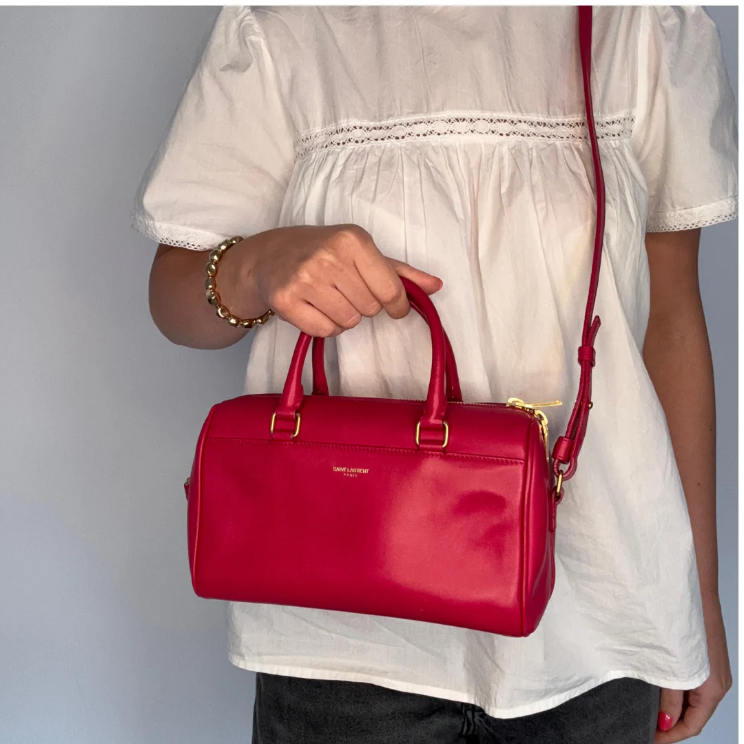 Saint Laurent Baby Duffel In Fuschia - Image 2