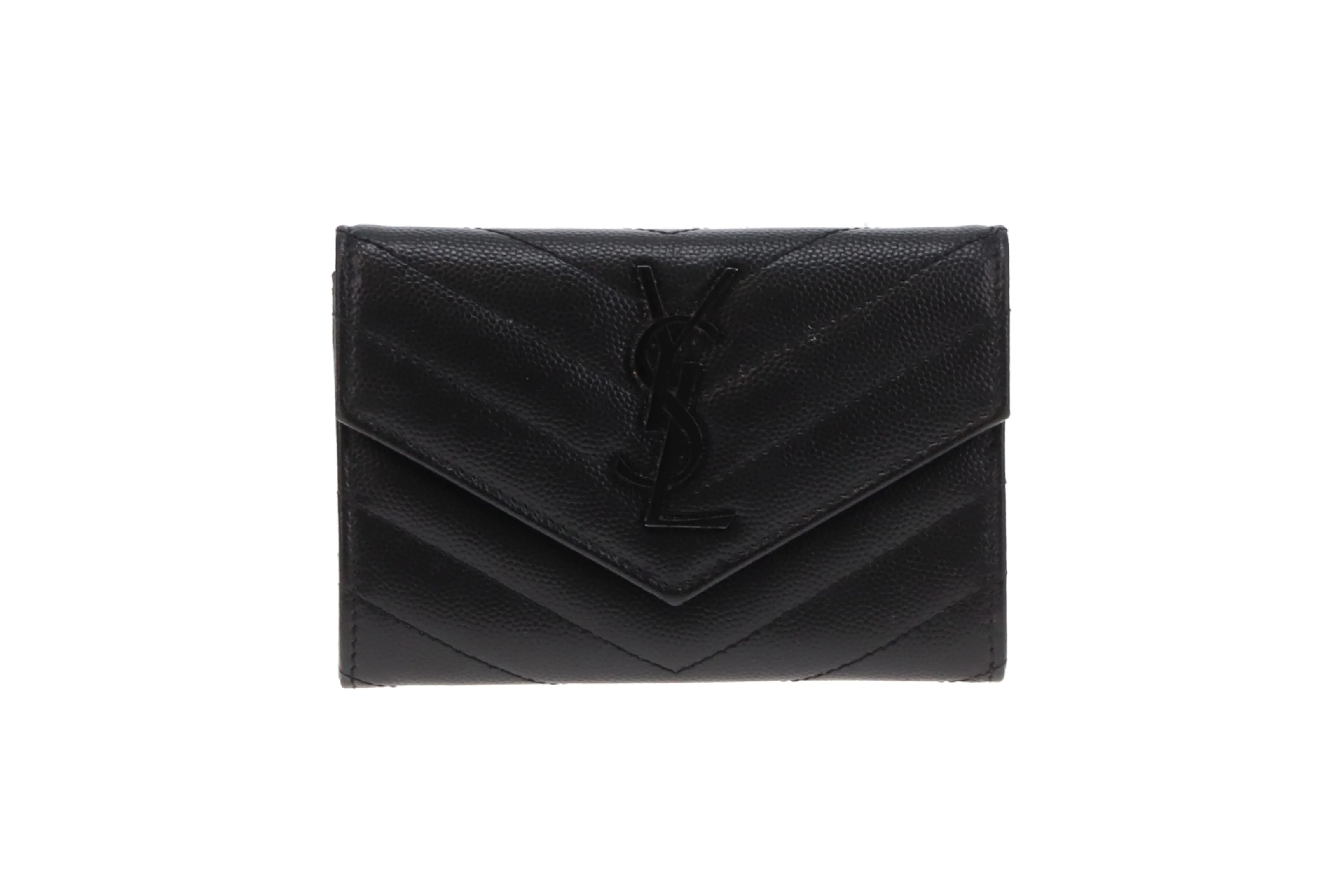 Saint Laurent Cassandre Flap Card Holder All Black 2022