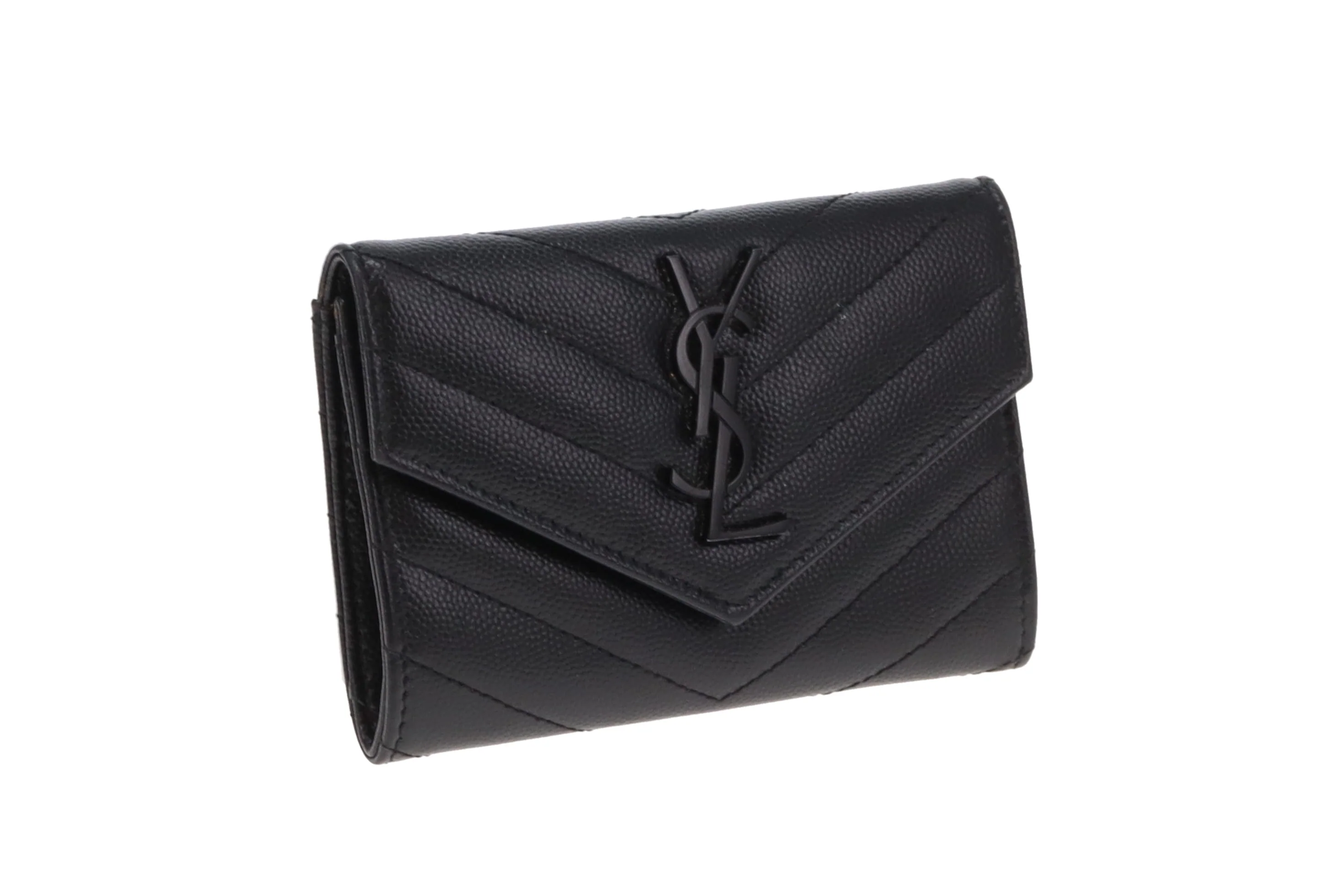 Saint Laurent Cassandre Flap Card Holder All Black 2022 - Image 3