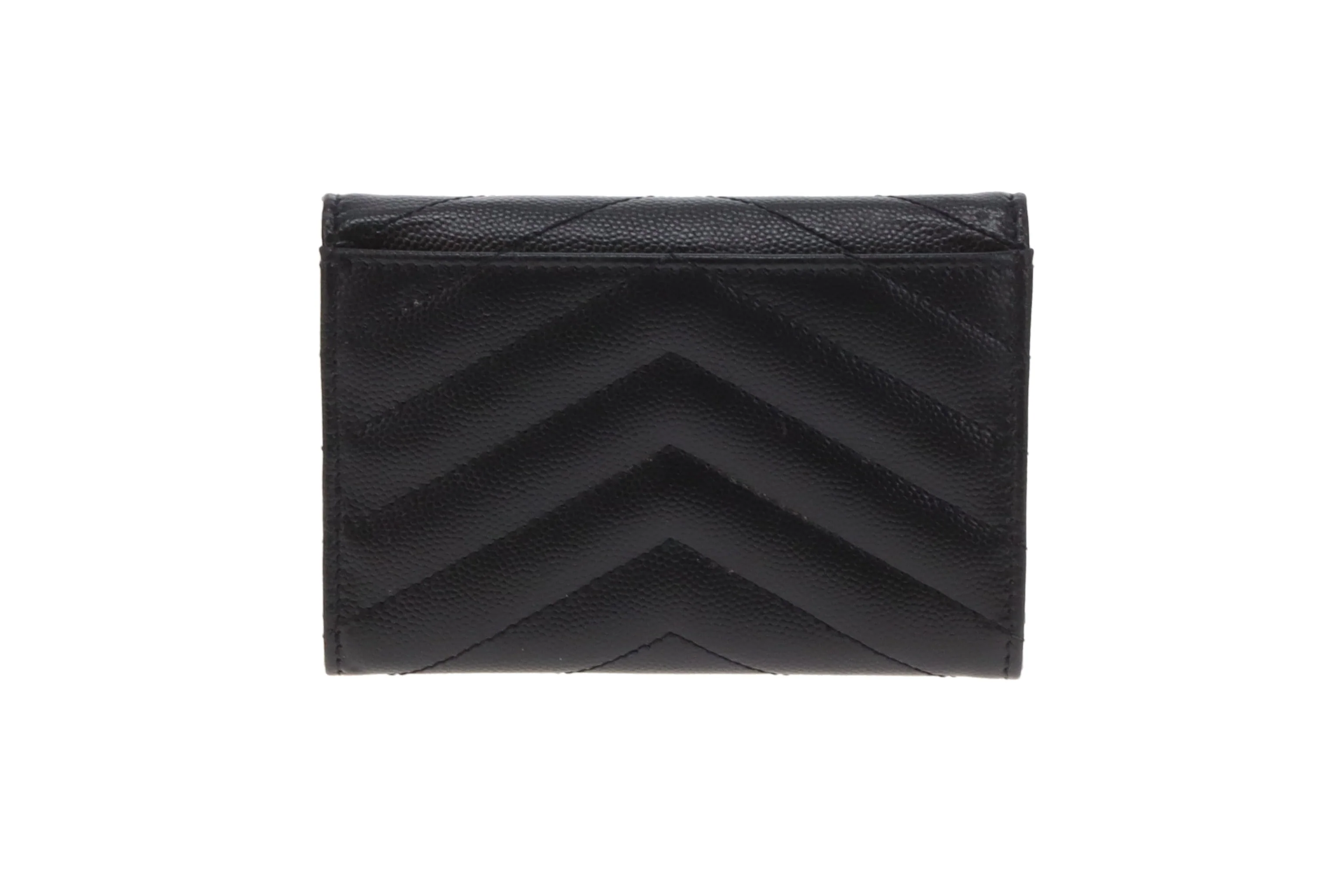 Saint Laurent Cassandre Flap Card Holder All Black 2022 - Image 4