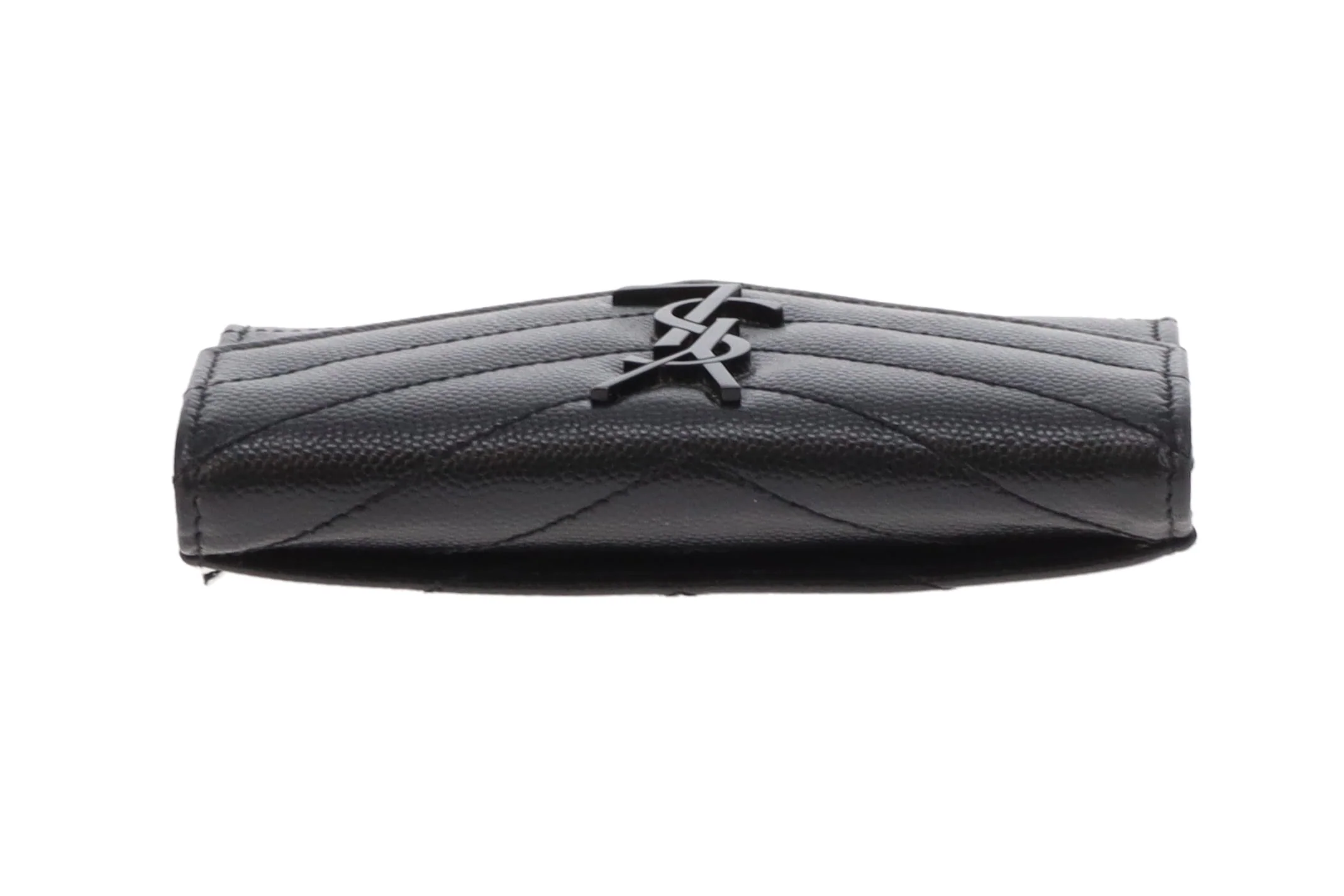 Saint Laurent Cassandre Flap Card Holder All Black 2022 - Image 5