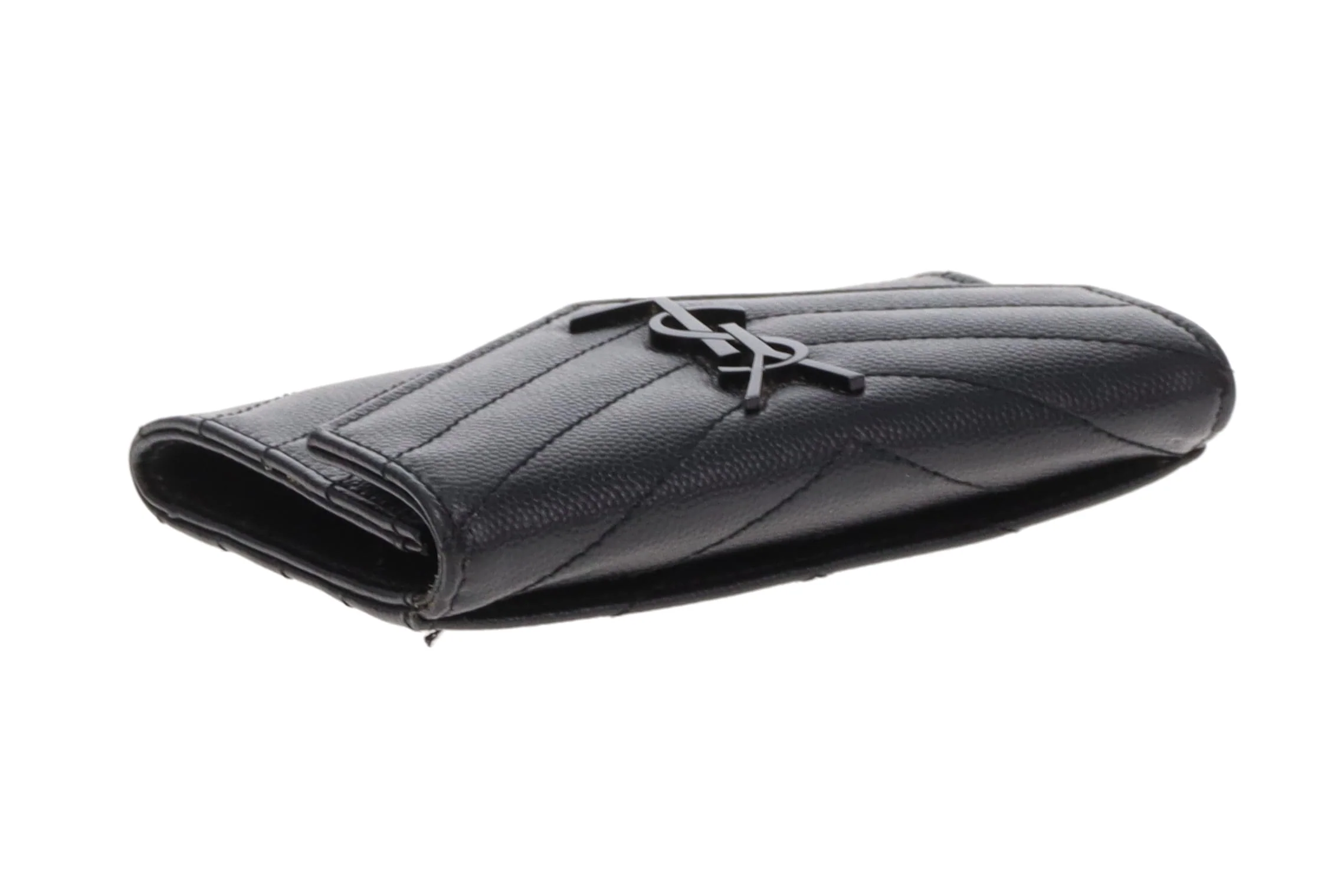 Saint Laurent Cassandre Flap Card Holder All Black 2022 - Image 6
