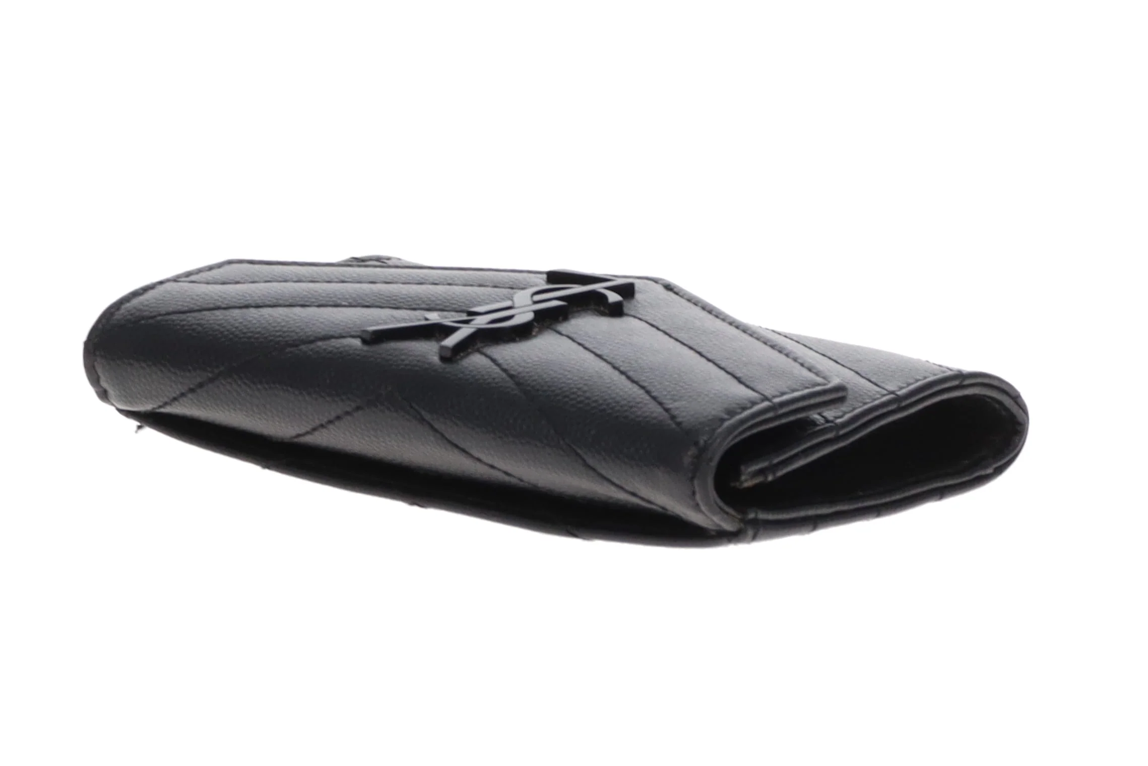 Saint Laurent Cassandre Flap Card Holder All Black 2022 - Image 9