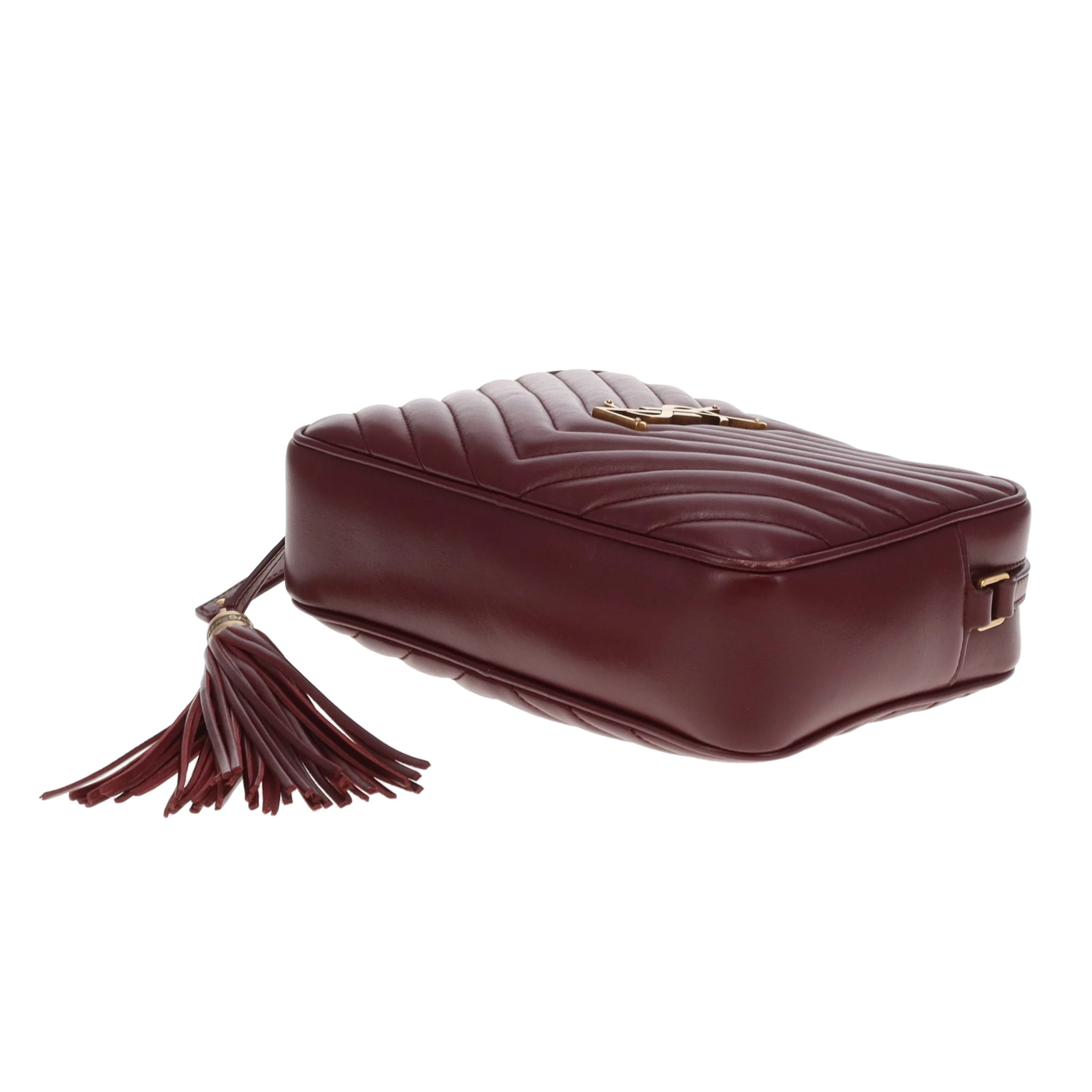 Saint Laurent Lou Camera Burgundy Chevron GHW 2019 - Image 11