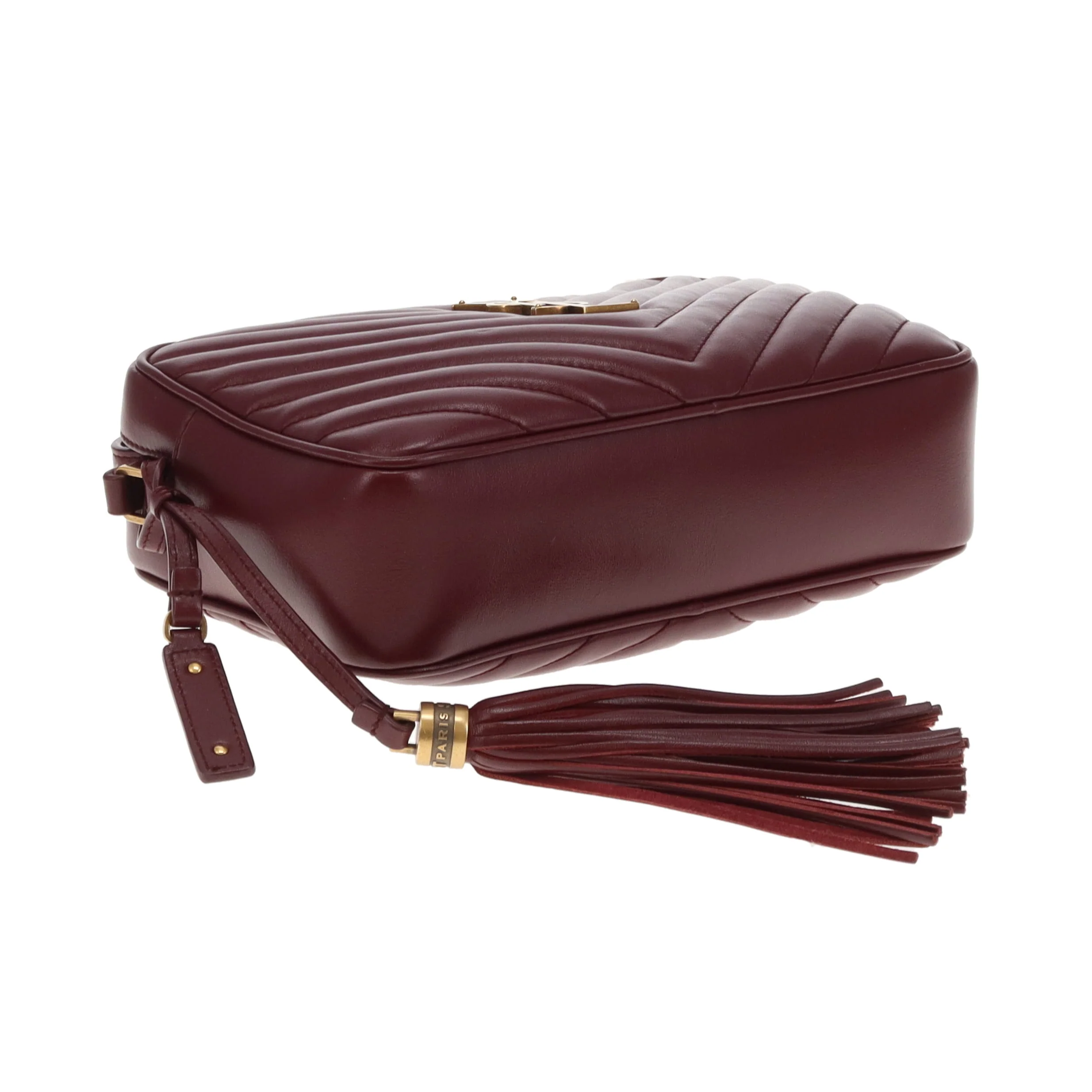 Saint Laurent Lou Camera Burgundy Chevron GHW 2019 - Image 12