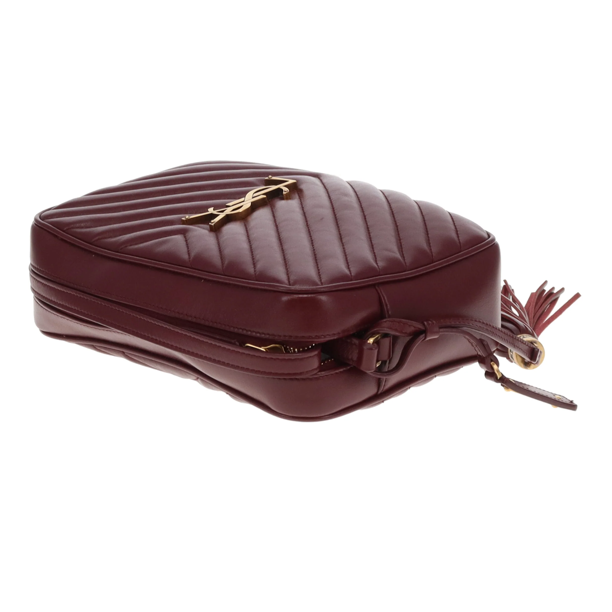 Saint Laurent Lou Camera Burgundy Chevron GHW 2019 - Image 13