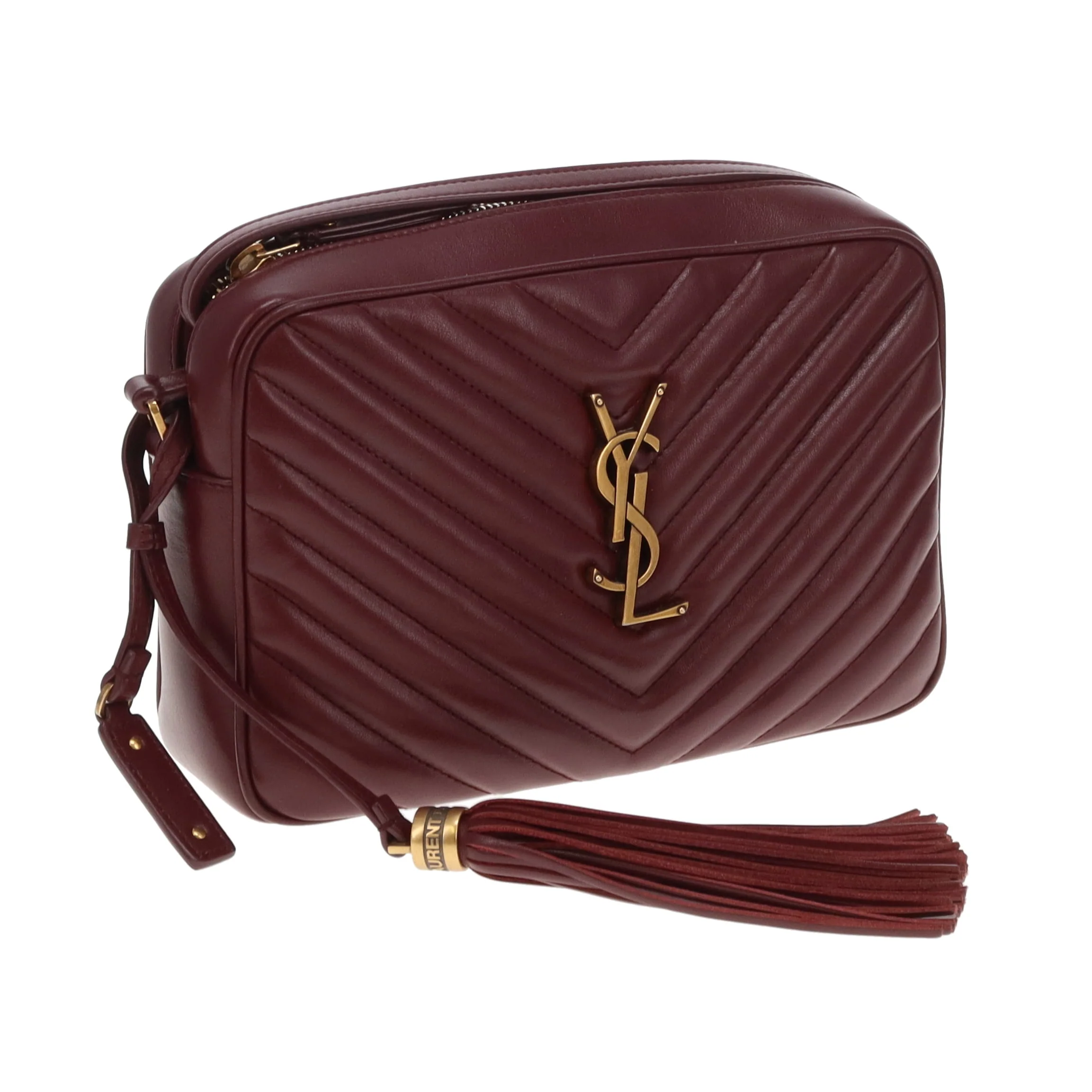 Saint Laurent Lou Camera Burgundy Chevron GHW 2019 - Image 4