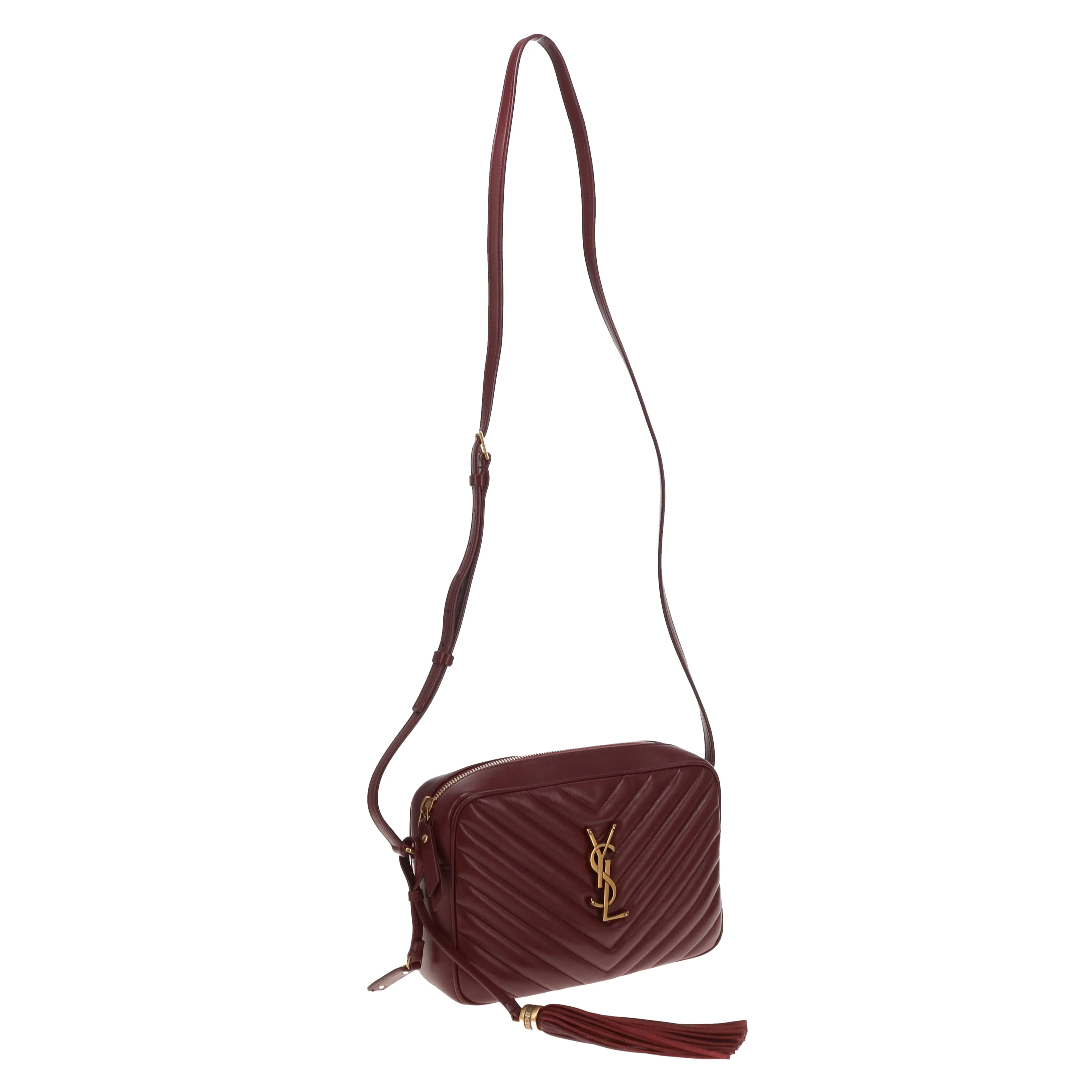 Saint Laurent Lou Camera Burgundy Chevron GHW 2019 - Image 5
