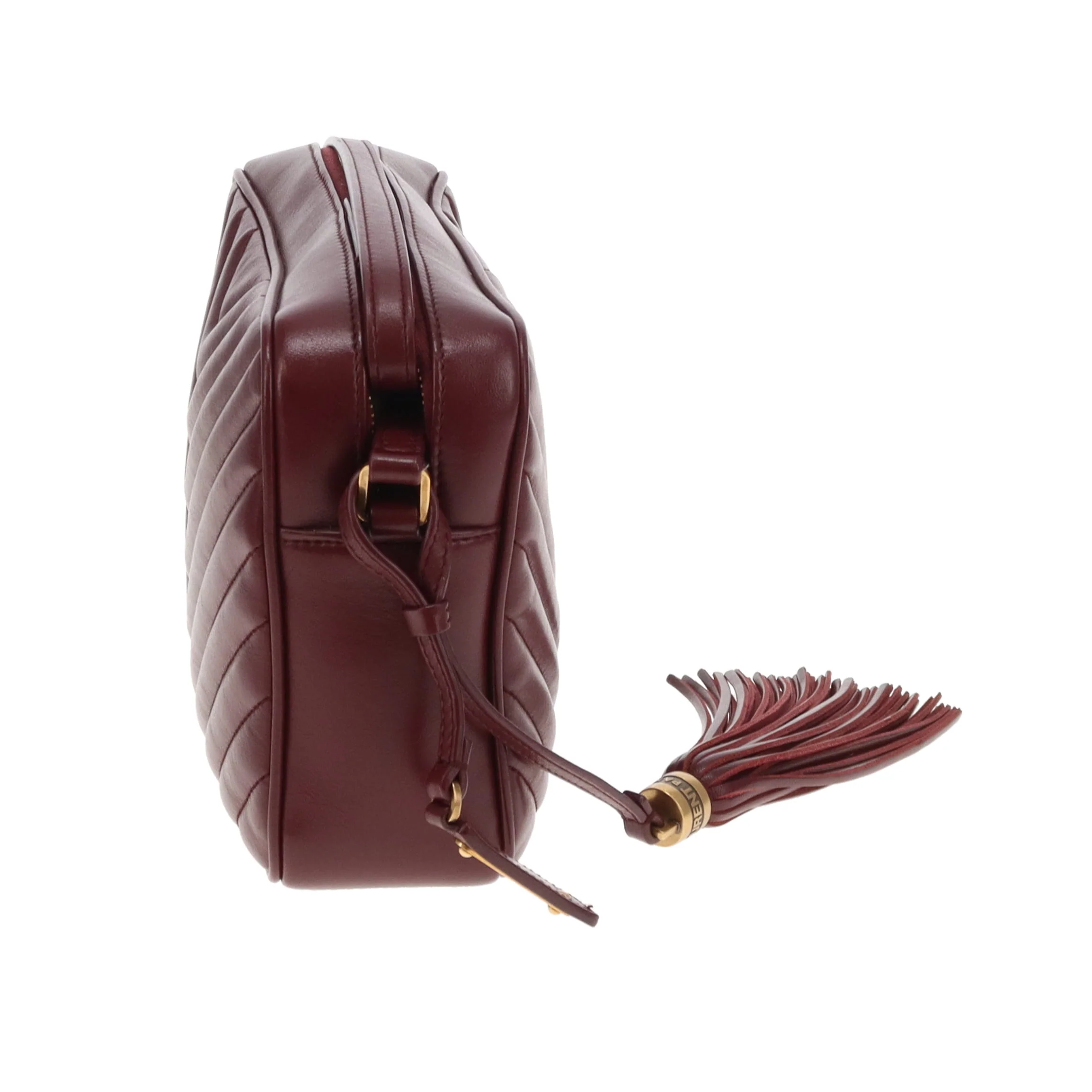 Saint Laurent Lou Camera Burgundy Chevron GHW 2019 - Image 6