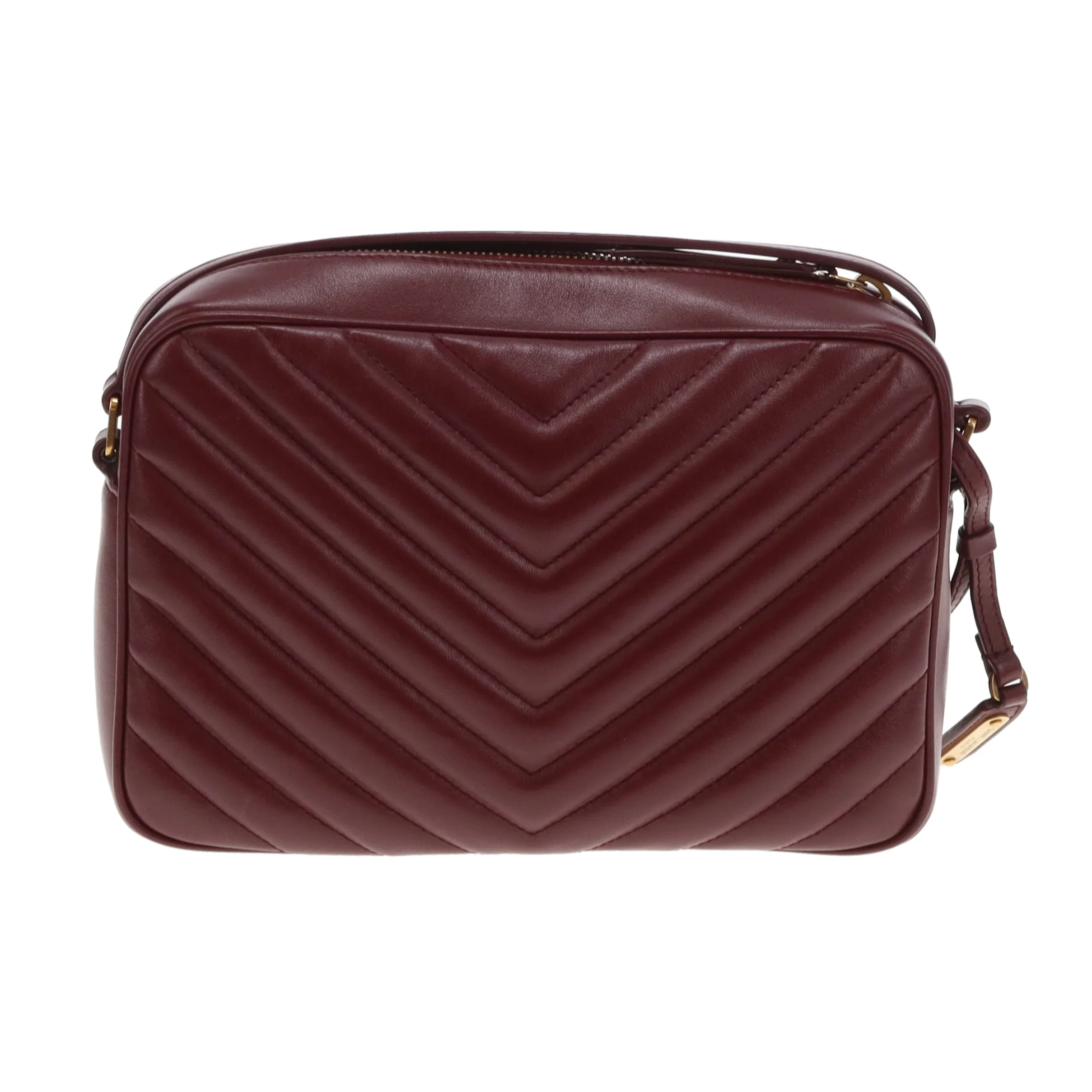 Saint Laurent Lou Camera Burgundy Chevron GHW 2019 - Image 7