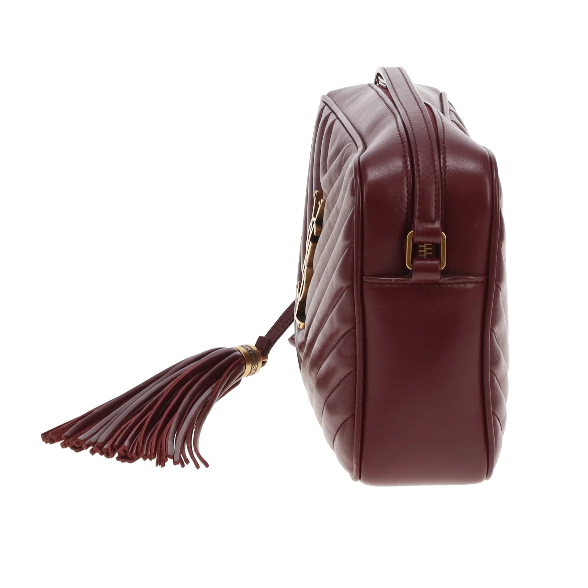 Saint Laurent Lou Camera Burgundy Chevron GHW 2019 - Image 8