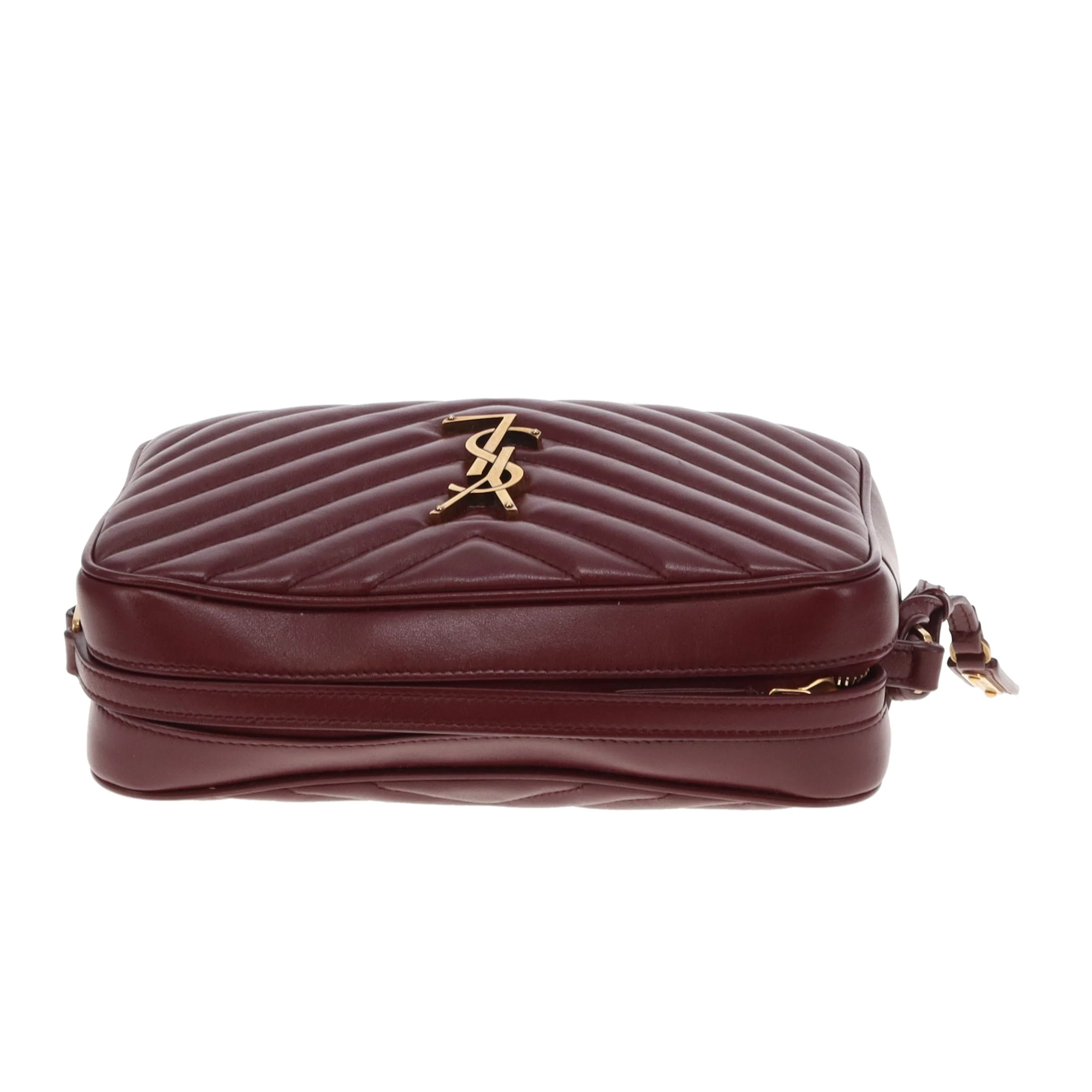 Saint Laurent Lou Camera Burgundy Chevron GHW 2019 - Image 9