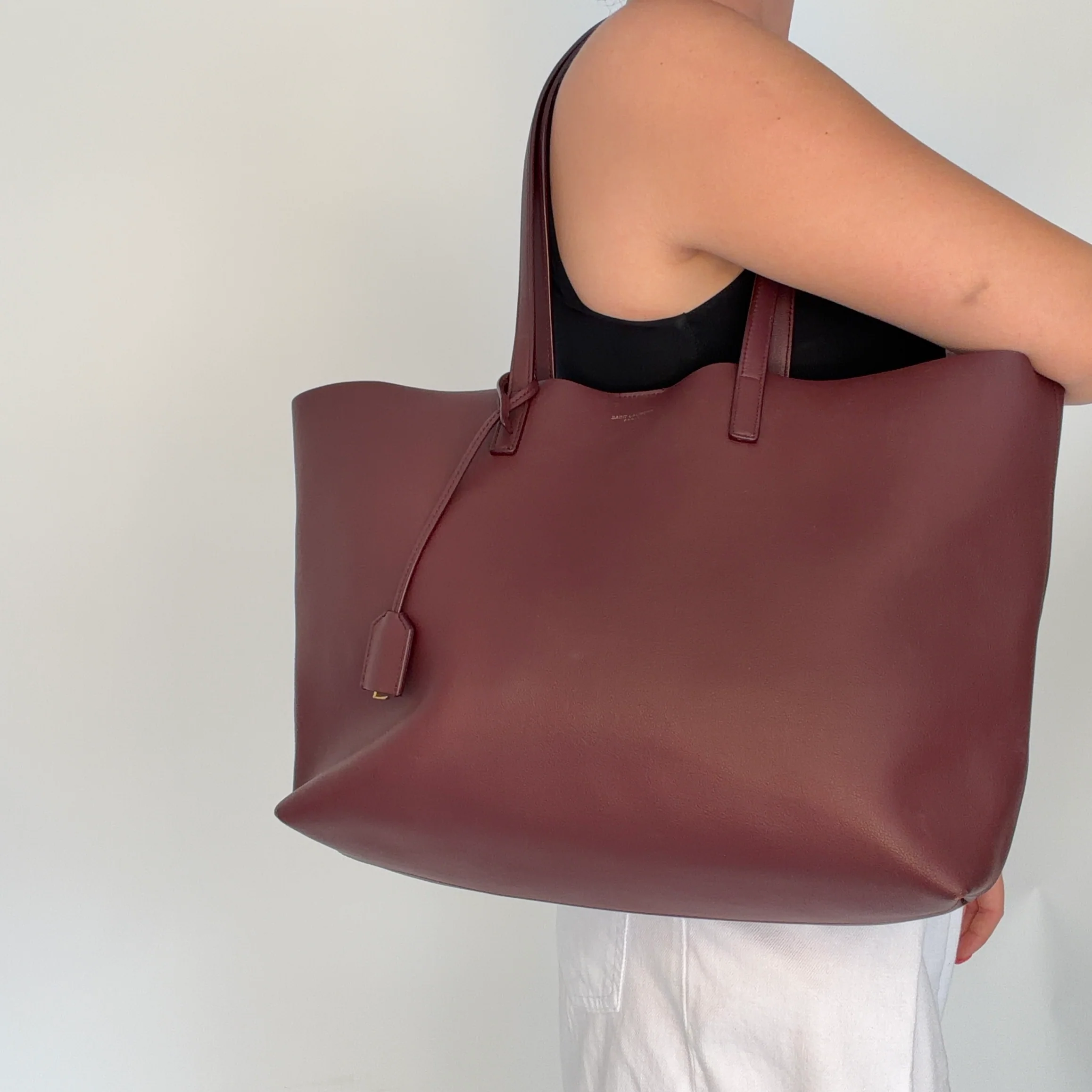 Saint Laurent Shopping Tote East West Burgundy 2020 - Image 2
