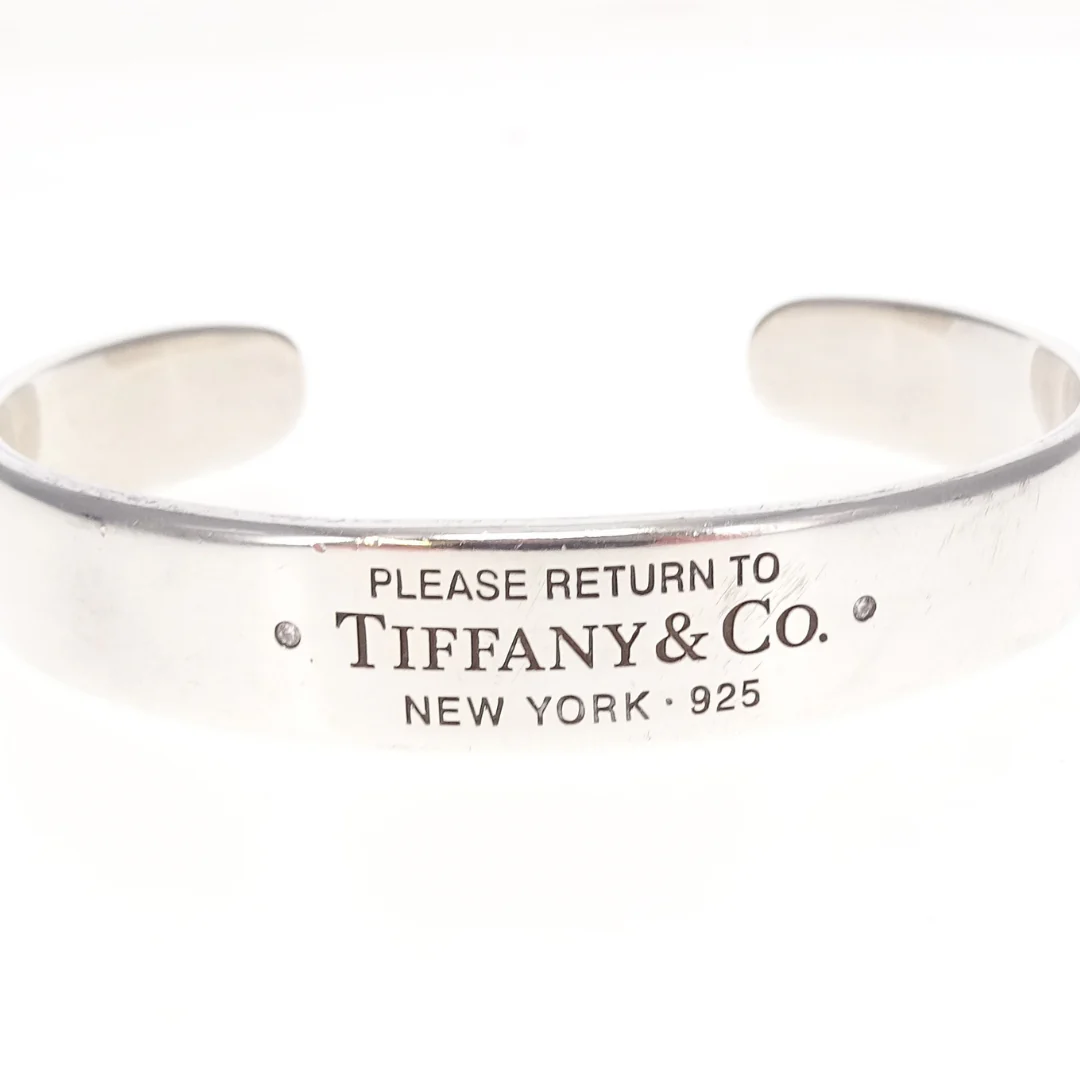 Tiffany & Co RTT Bangle with Diamonds Sterling Silver - Image 8