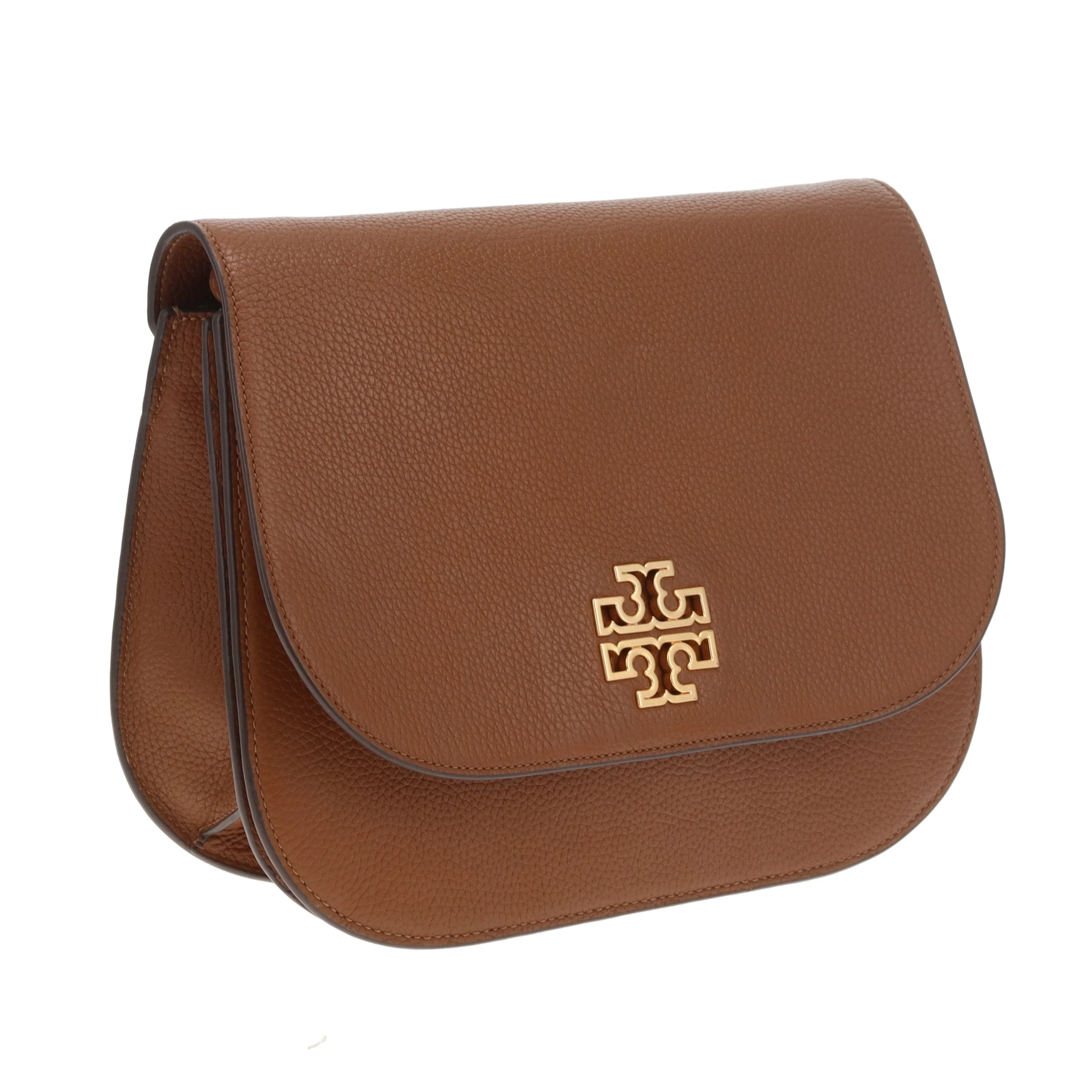 Tory Burch Britten Saddle Bag Tan GHW - Image 4