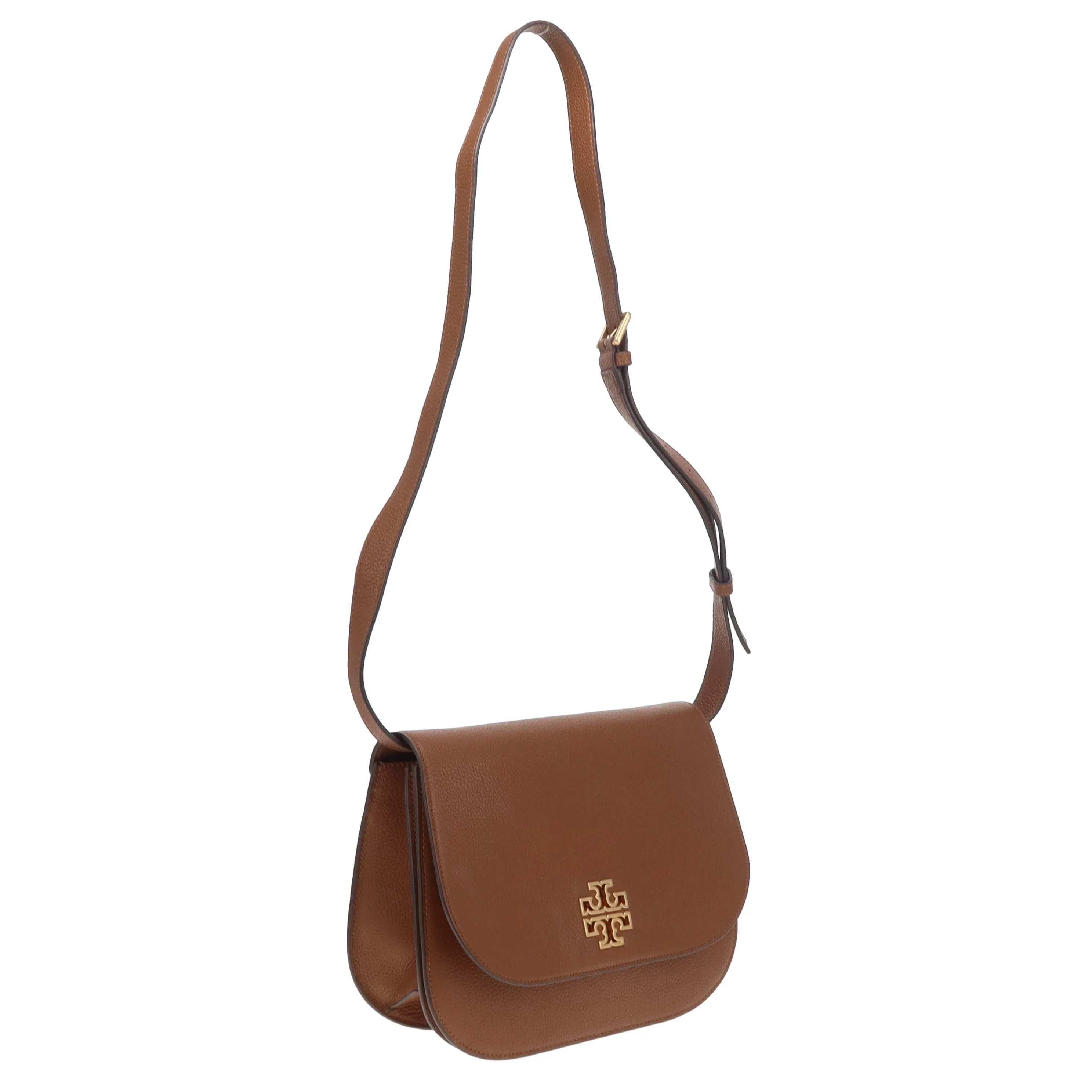 Tory Burch Britten Saddle Bag Tan GHW - Image 5